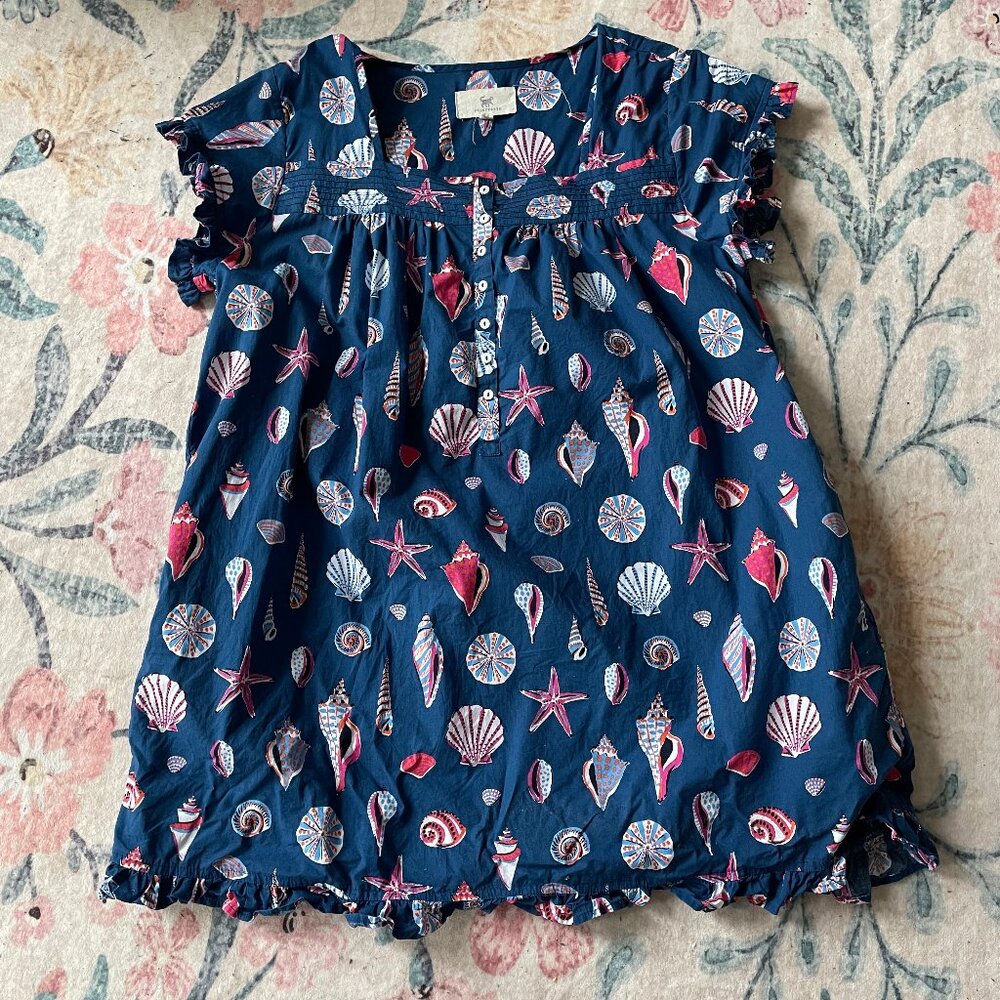 Printfresh Beachcomber - Pintuck Nightgown - Shoreline Blue - L